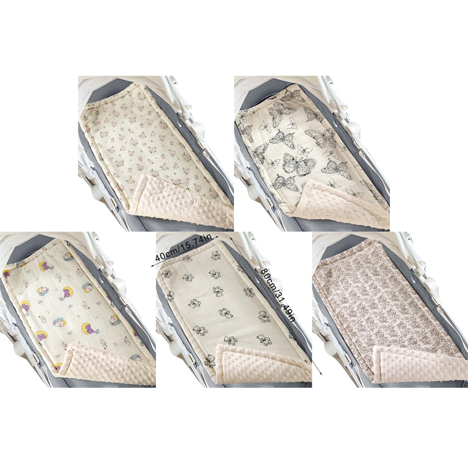 Kinderwagen-Matratze mit bedrucktem Muster, Kissen für Baby-Sitze, Sitzeinlage, Kleinkinderwagen, doppelseitiges Pad