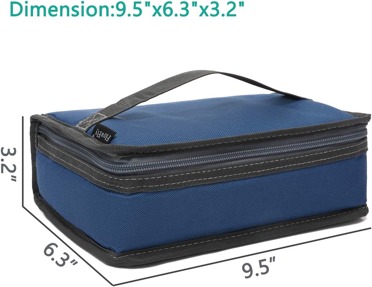 FlowFly Small Insulated Lunch box Portable Soft Bag Mini Cooler Thermal Meal Tote Kit with Handle for Work & School, Cyan