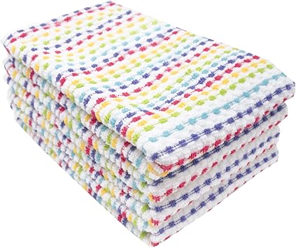 Ritz Pebble Bar Mop Towels Highly Absorbent and Super Soft, 100% Cotton, Durable Super Absorbent Kitchen Bar Towels for Wiping Tables and Counters, 16x18, 4-Pack, Summer