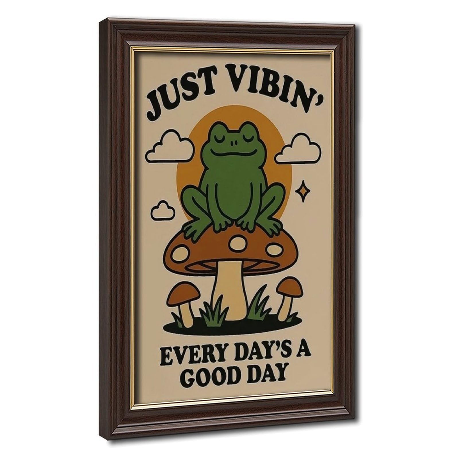 Bareronor Frog Canvas Poster for Living Room Decor Gift
