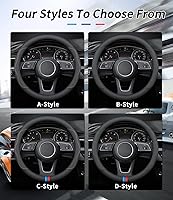 Vista 3 de Funda de cuero de ajuste personalizado para volante de automóvil Honda, estilo A, 3.5 pulgadas