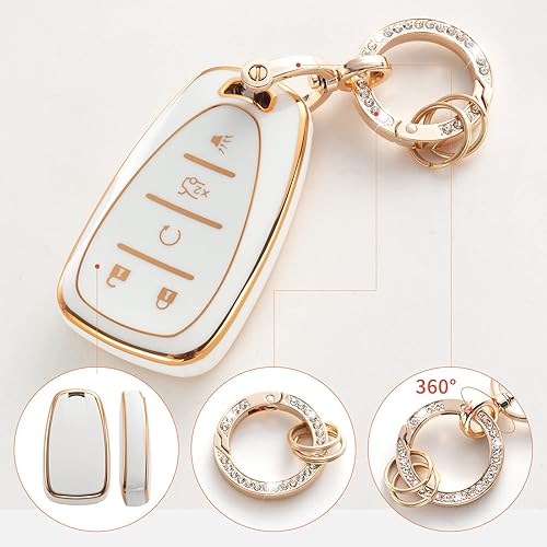 Miniatura 3 de Funda para llavero compatible con Chevy, funda de TPU suave para llave de Chevrolet Equinox Malibu Camaro Traverse, Para Chev 5 Botones