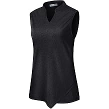 MISS FORTUNE Women's Polo Shirts, Golf V-Neck Workout Tops, Moisture Wicking Ladies Golf Shirt Loose Fit for Tennis Yoga