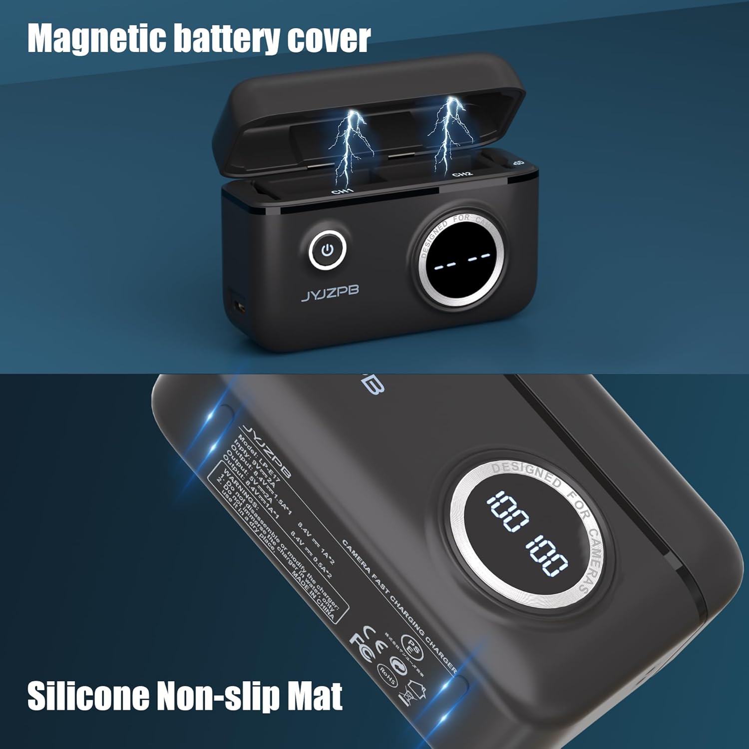 JYJZPB Upgraded Battery Charger Compatible for Fujifilm NP-W126S Batteries, with Two Pack NP-W126S Batteries for Fujifilm X-T3 X-T2 X-T1 X-A5 X-A10 X-A7 X-A5 X-A3 X-A2 X-A1 X-E2 X-E1 Fuji Camera - Image 5