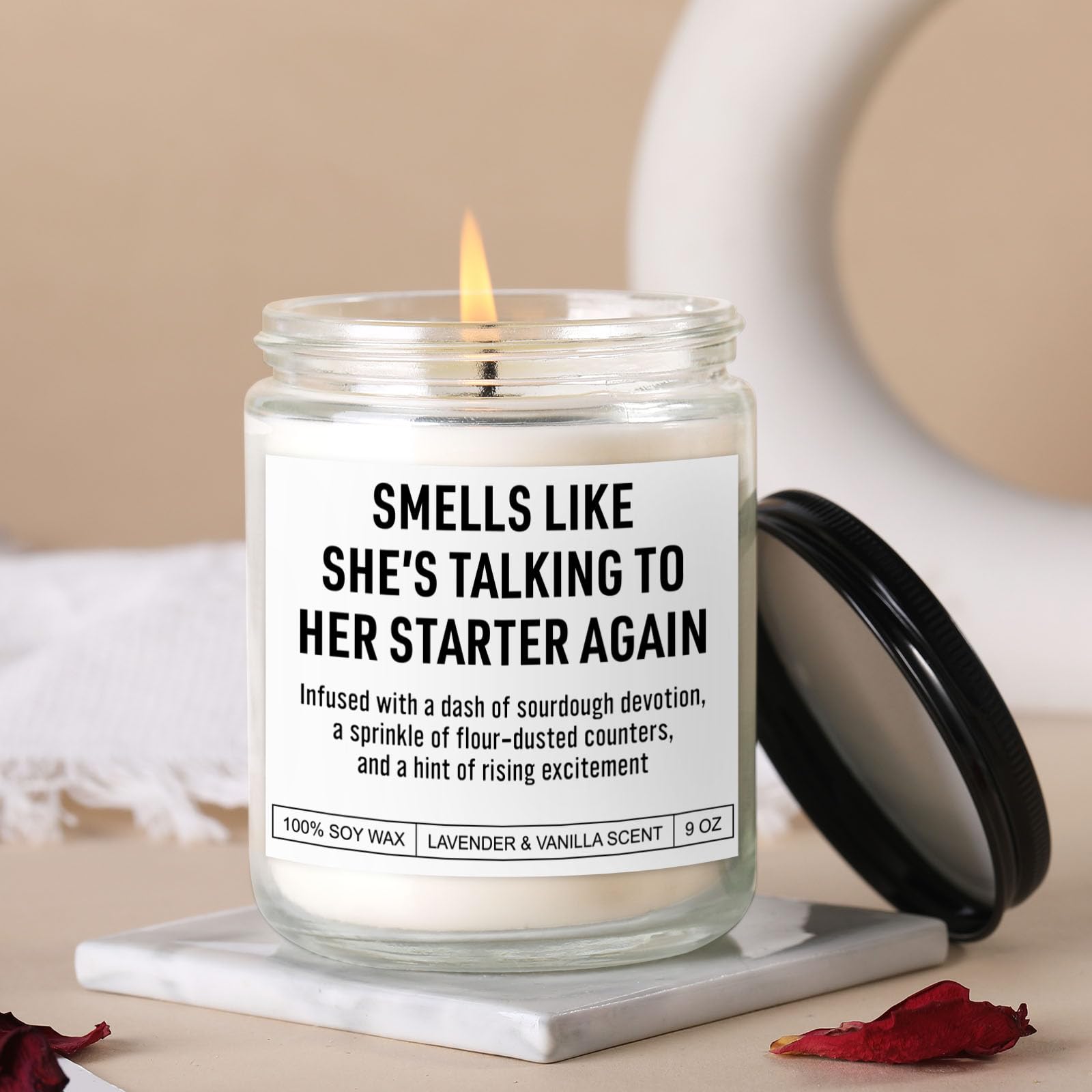 Funny Sourdough Starter Candle, Sourdough Gifts for Women, Unique Gifts for Sourdough Bakers, Bread Makers, Enthusiasts & Lovers, Sour Dough Accessories, Birthday, Mothers Day Baking Presents