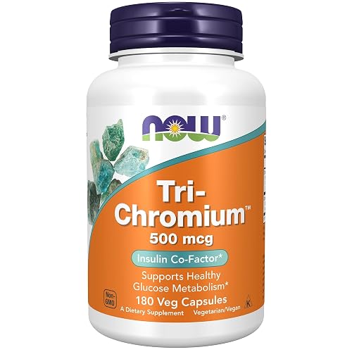 NOW Supplements, Tri-Chromium™ 500 mcg, Insulin Co-Factor*, 180 Veg Caps
