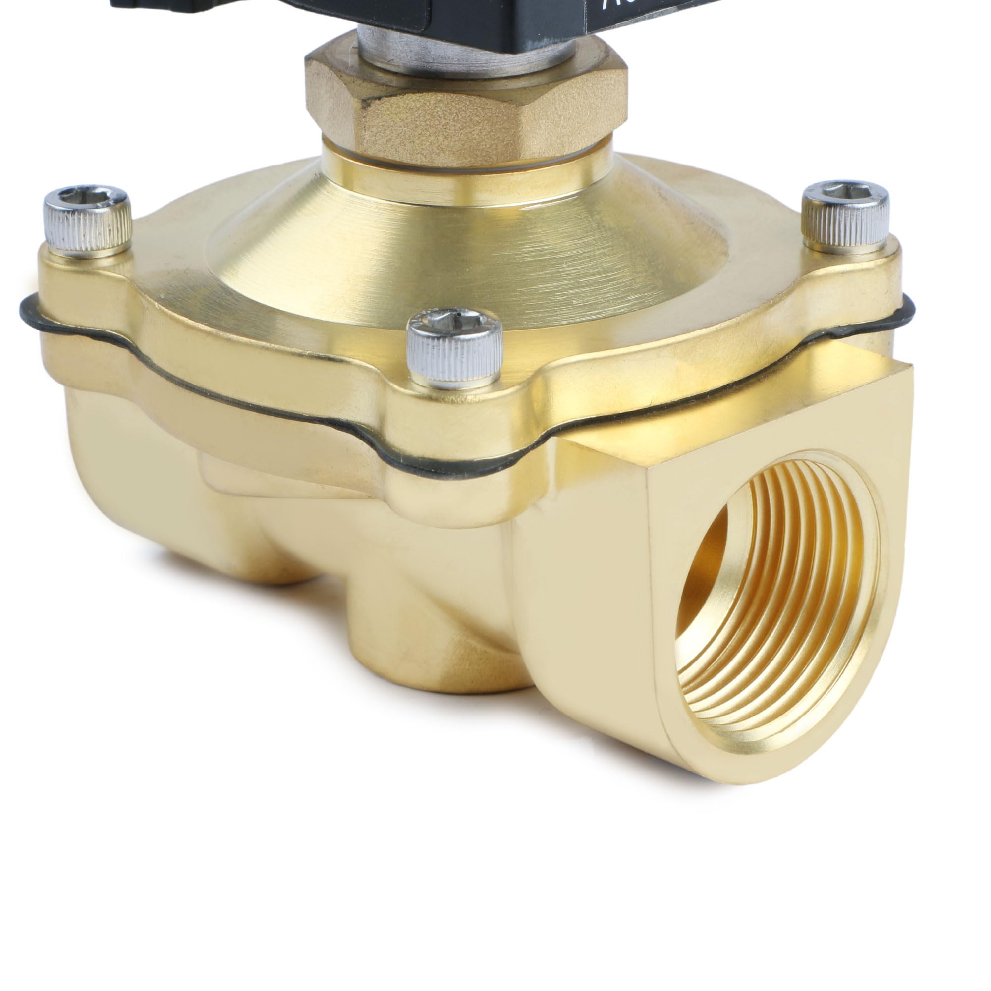 U.S. Solid Electroválvula latón G 1 pulgada 220 V CA normalmente abierta 10 bar, válvula eléctrica para agua, aire, diésel, queroseno, gasolina