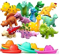 Vista 5 de Hely Cancy Juguetes de baño de dinosaurios - Juguetes para chorros y piscina para niños