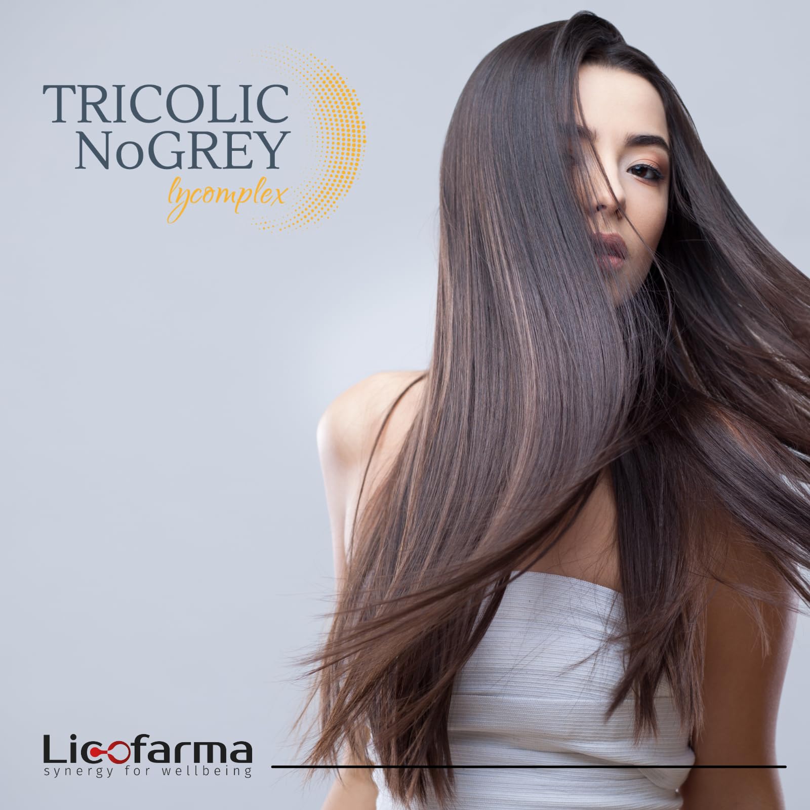 Tricolic NoGrey Lycomplex | Integratore Antigrigio e Antietà per Capelli | Sostiene la Naturale Colorazione dei Capelli | Con NMN, Resveratrolo, Rame e Biotina | 60 Capsule Vegetali