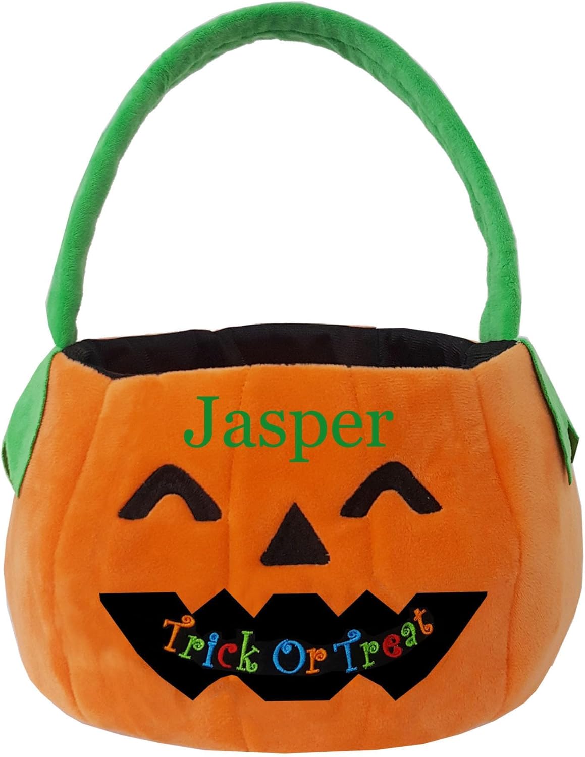 DearSun Personalized Halloween Basket Trick or Treat Bags Candy Bucket for Kids with Embroidery Name, Gift Basket for Halloween Party Favor Supplies (Orange Cat)