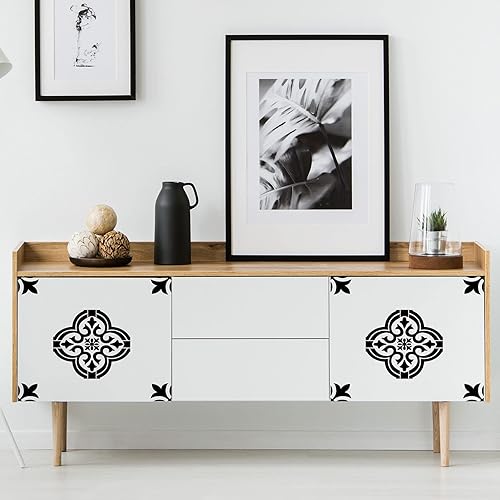 Miniatura 5 de Plantilla de mandala reutilizable de 12 x 12 pulgadas, plantillas de pared con patrón de azulejos, plantillas de dibujo de mandala, plantillas de