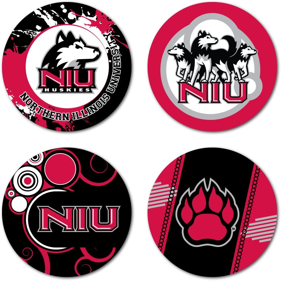 VictoryStore Coasters - Northern Illinois University Coaster Set, Fun Designs, Set of 4