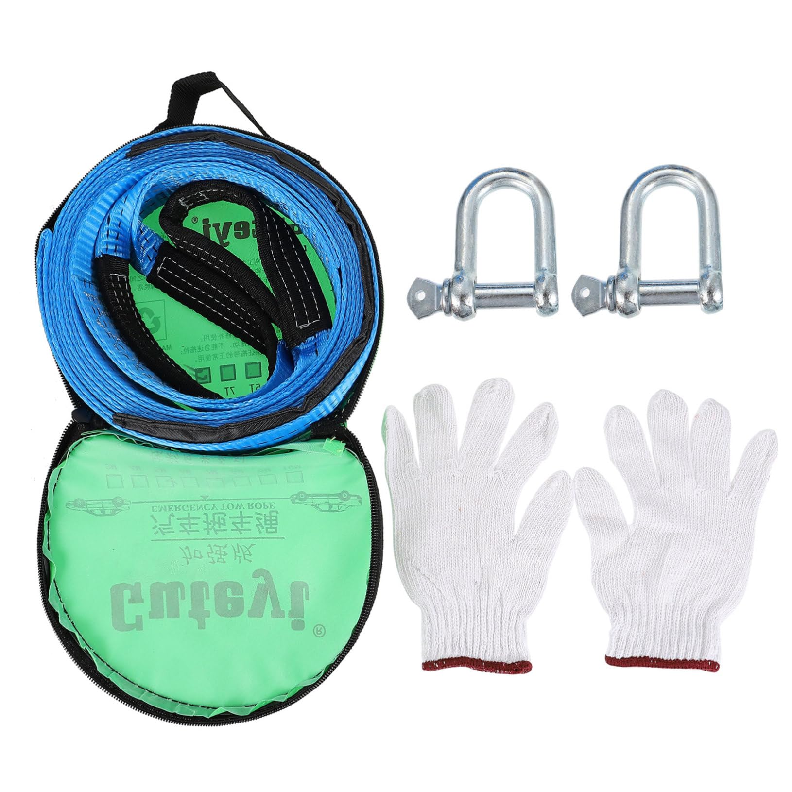 Sangle de remorquage avec crochet et cordes d'urgence pour sangle de camion et chariot