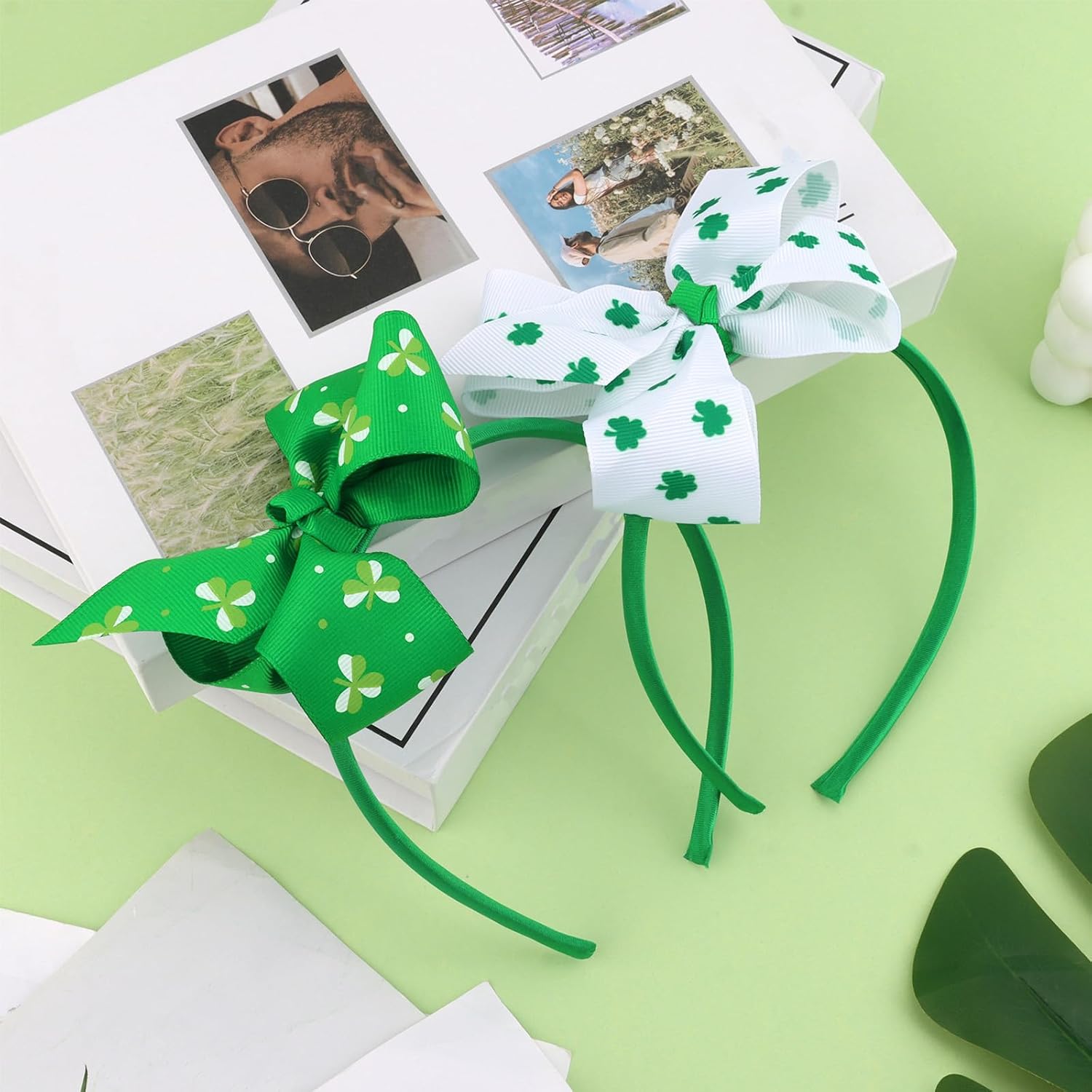 WHAVEL St. Patrick's Day Headband Shamrock Bow Hairband for Women and Girls Lucky Leaf Headpiece St. Patrick’s Day Lucky Clover Irish Gifts - Image 6