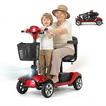 330LBS Heavy Duty Mobility Scooter, 20-Mile, 3.7 MPH | 4-wheel stable Foldable design, indoor & outdoor travel, electric powered, suitable for adults and seniors