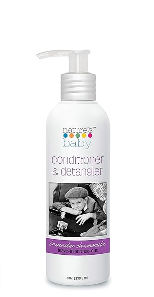 Nature's Baby Organics Natural Hair Conditioner and Detangler for Kids, Lavender Chamomile, White, 236.5ml