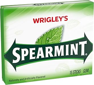 Wrigley Spearmint Chewing Gum, 15 Stick (Pack of 4), 60 Gum Pieces