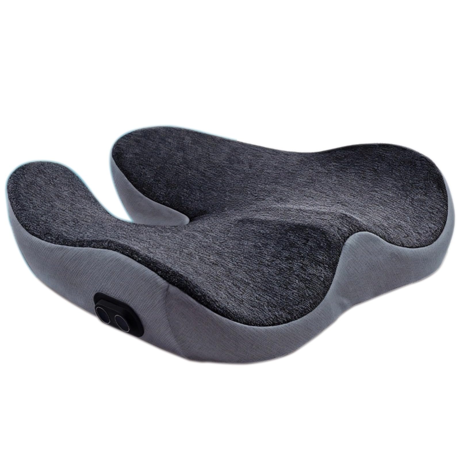 Cojín de asiento de masaje con calefacción y soporte de masaje, almohadilla ergonómica para apoyo postural, coxis y comodidad lumbar, batería de 2000 mAh, para oficina, hogar y viajes