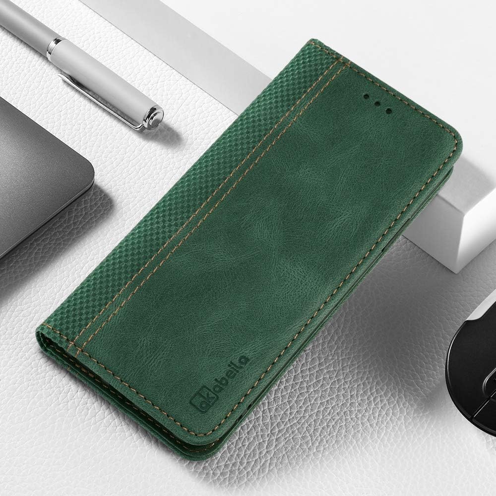 AKABEILA Case for Huawei Mate 20 Pro Case PU Leather Flip Wallet Case with Magnetic Closure Kickstand Card Slots Phone Case Cover Holder Protective Shockproof Green