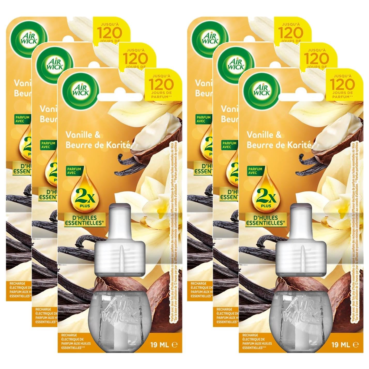 Recharge diffuseur electrique Air Wick Vanille et Karité lot de 6