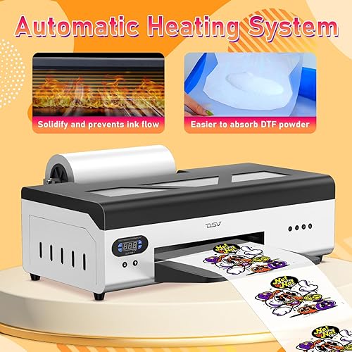 Miniatura 4 de Impresora DTF A3 L1800 Impresora de transferencia con alimentador de rollo directo a impresión de película Precalentamiento de camiseta Máquina de
