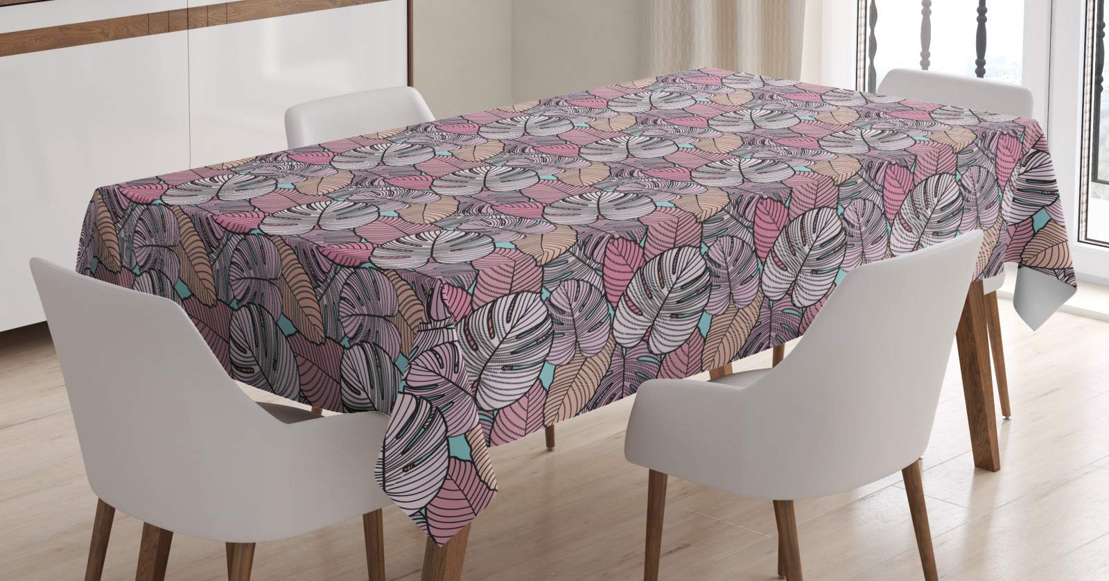 ABAKUHAUS Tovaglia Rettangolare Philodendron – 140x200 Cm – Impermeabile E Antimacchia, Stile Esotico Per Cucina E Sala - 4