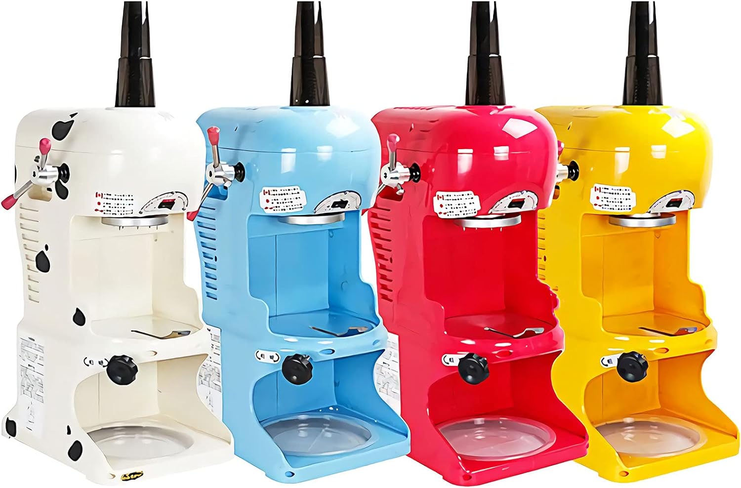 Commercial Electric Ice Shaver Snow Cone Maker Machine Premium Shaved Ice Machine for Milk Tea Shop Coffee Shop Home White
