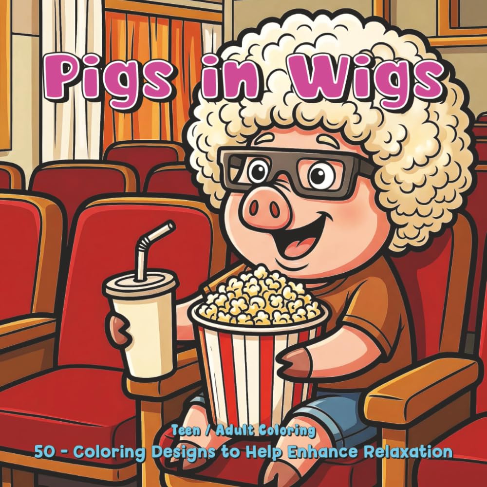 Pigs in Wigs: 50 - Coloring Designs to Help Enhance Relaxation