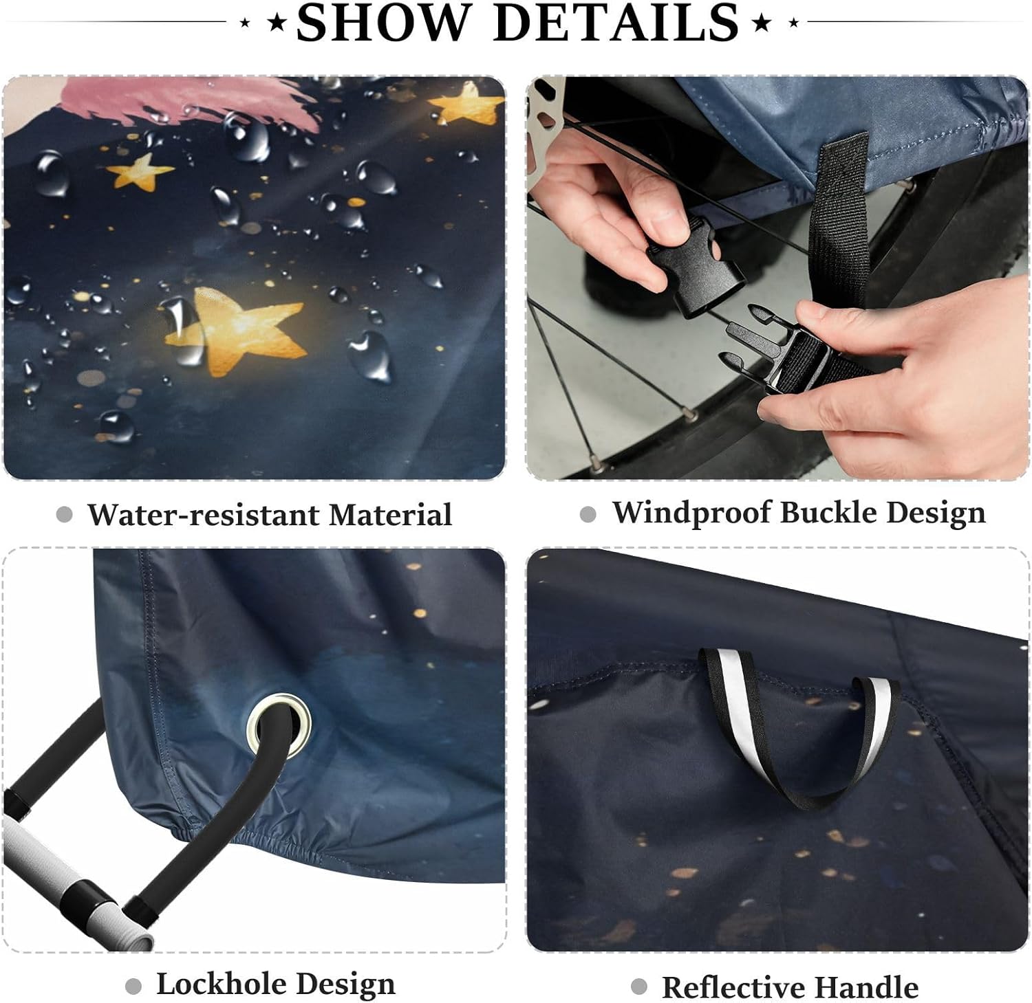ALAZA Cute Axolotl Star Bike Cover Waterproof Outdoor Ebike Bicycle Covers Tarp Protection for 1/2 Bikes, Sun UV Dust Wind Proof
