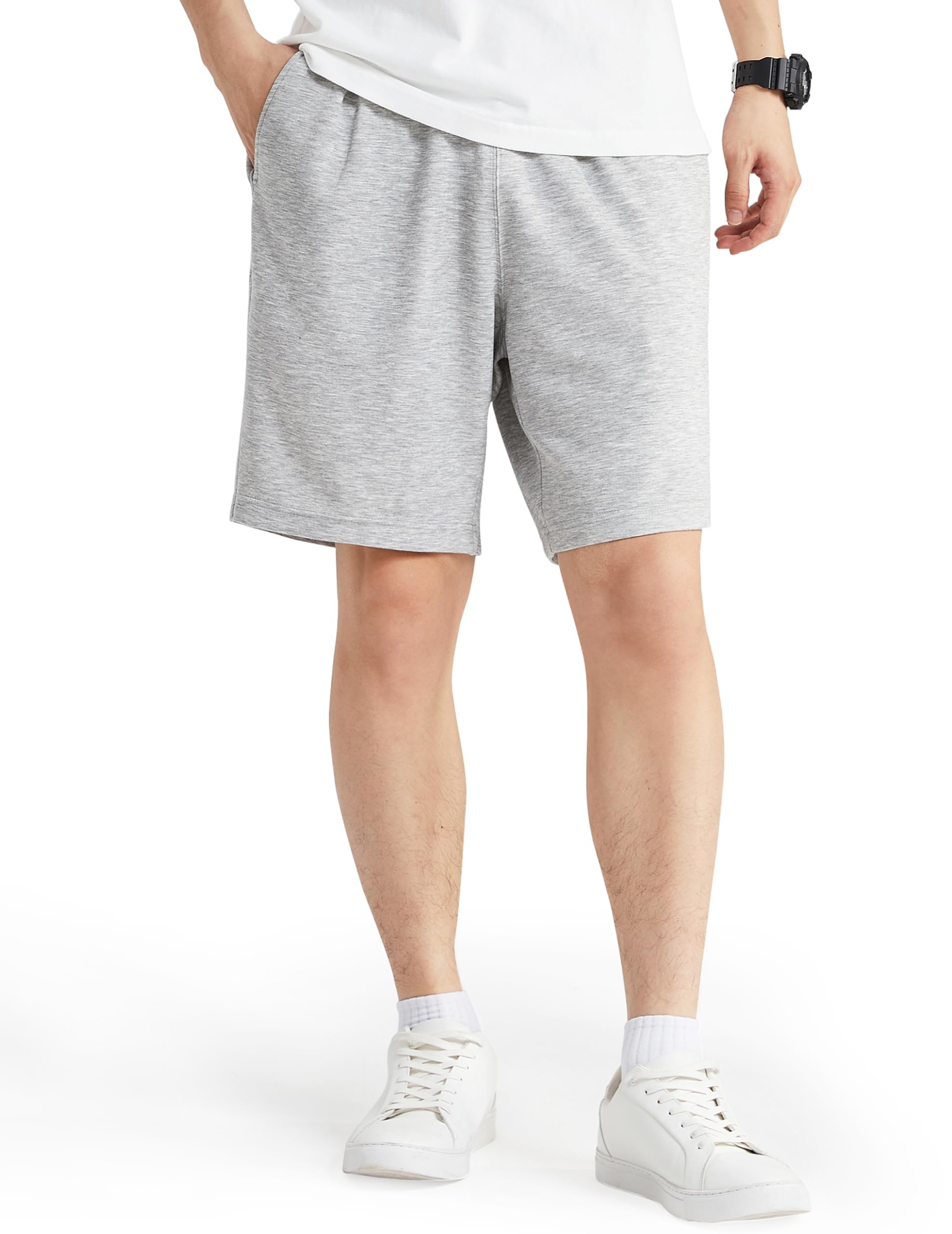 [HISDERN] スウェットハーフパンツ メンズハーフパンツ スエットハーフパ…