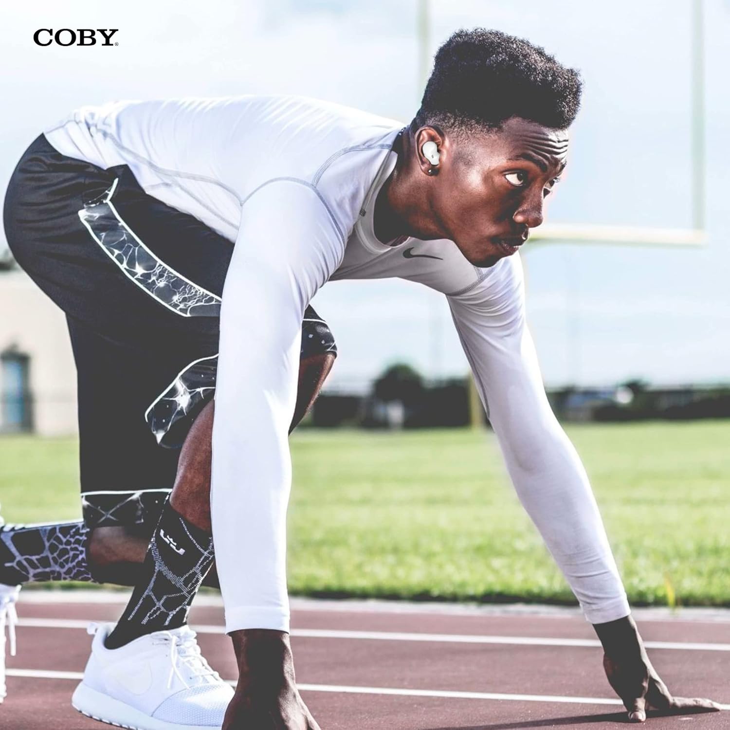 Coby Wireless Bluetooth Earbuds with Charging Case, in-Ear Headphones with Built-in Microphone, Touch Controls, Stereo Sound, USB-C Charging, Compatible with iPhone & Android