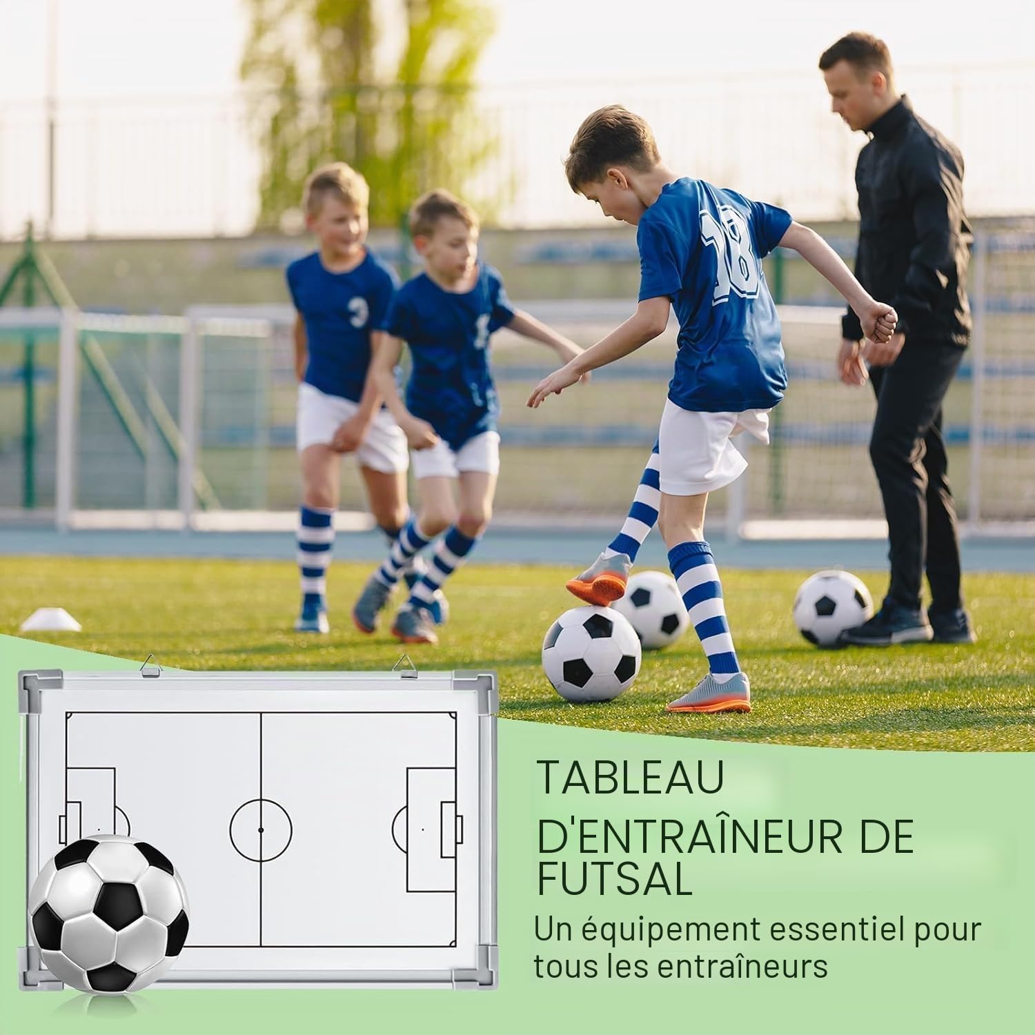 Entraîneur de Football Tableau magnétique, Stratégie gagnante Conseil avec Brosse Effaceur Magnétique, Mini Marqueurs, étui et Accessoires, Aimants, Stratégie Conseil Tableau Tactique