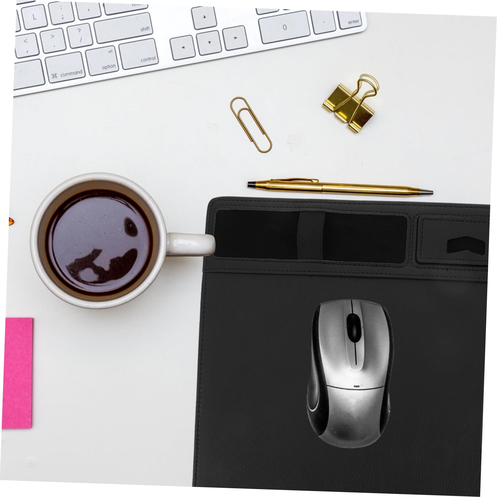 Tappetino per Mouse Ricarica Wireless, Pu Nero, Multifunzionale