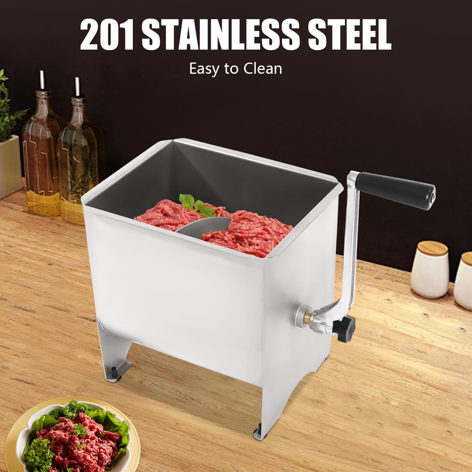 Amazon | CUBELLIN 手動ミートミキサー ステンレススチール