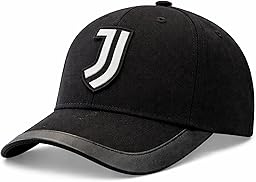 JUVENTUS Cappello Ufficiale Baseball Nero con Logo JJ Bianco- Berretto Regolabile - 100% Cotone - 2024022