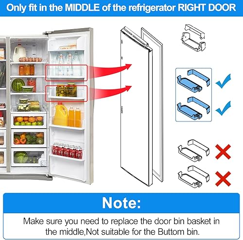 Miniatura 2 de [Paquete de 2] DA97-08348A actualizado para repisa de puerta de refrigerador de repuesto para piezas de refrigerador Samsung RS265TDRS RS25H5111BC