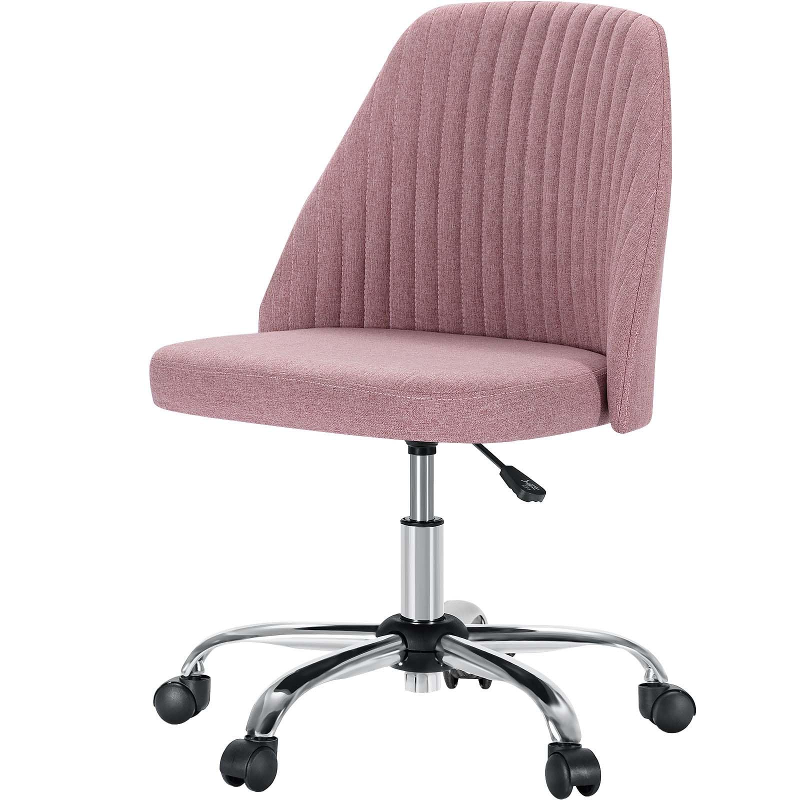 Home Office Chair Armless Computer Desk Chair Adjustable Cute Modern Task Rolling Chair with Lumbar Support for Make