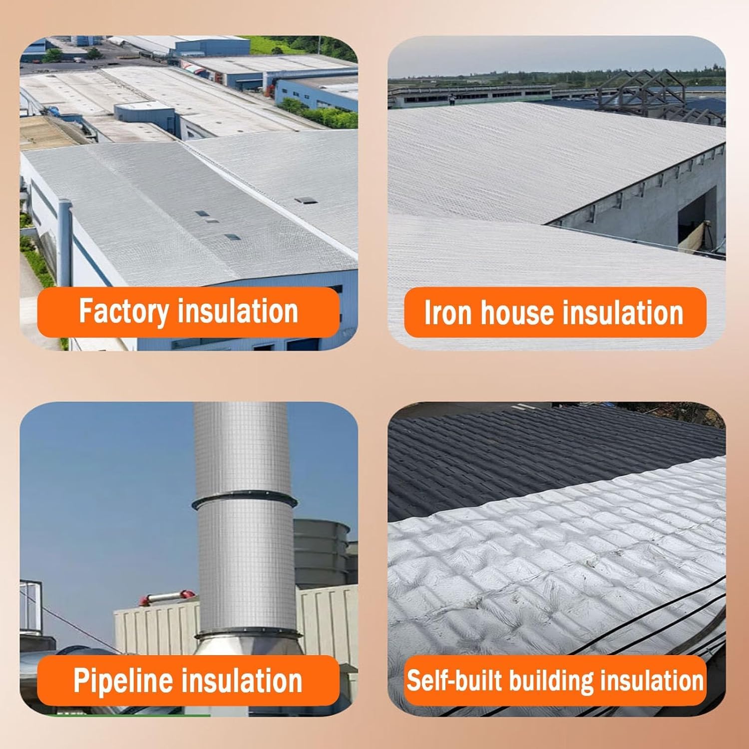 Lámina de aluminio aislante Espuma, Tamaños múltiples negros de plata gruesos autoadhesivos del rollo 5-50m m del aislamiento del papel de aluminio(5mm,1 * 2m/3.2 * 6.6ft)