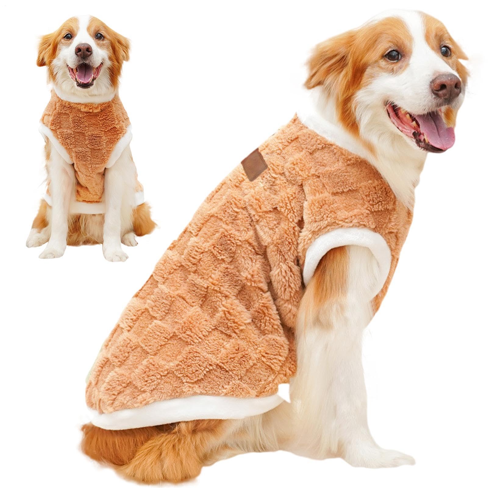 Pet Sweaters | Plush Winter Coat for Dogs - Thick Pet Cold Weather Clothes Warm Snow Jacket Accessories for Large Dogs, Cold Autumn And Winter Seasons