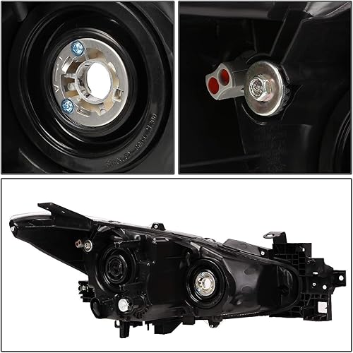 Miniatura 4 de Par de lámparas de montaje de faros delanteros con proyector de esquina ámbar ahumado, compatible con Mazda 3 BM 14-16