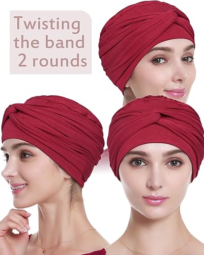 Miniatura 2 de Alnorm Gorro de quimioterapia, sombrero de viscosa para mujer, turbante para la cabeza para mujer