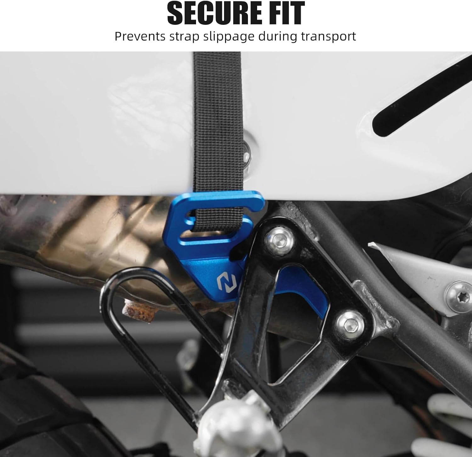 NICECNC DR650 Luggage Tie-Down Bracket Compatible with Suzuki DR650 1996-2025, Blue