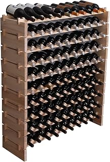 fdjamy Freestanding Wooden Wine Rack Cabinet - Stackable 100 Bottle Storage Holder, Floor or Countertop, Easy No-Tool Assembly