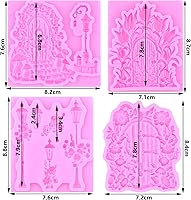 Vista 2 de ZiXiang Molde de silicona para puerta de jardín de hadas encantadas, moldes de fondant, para puerta de flores, molde de chocolate para decoración