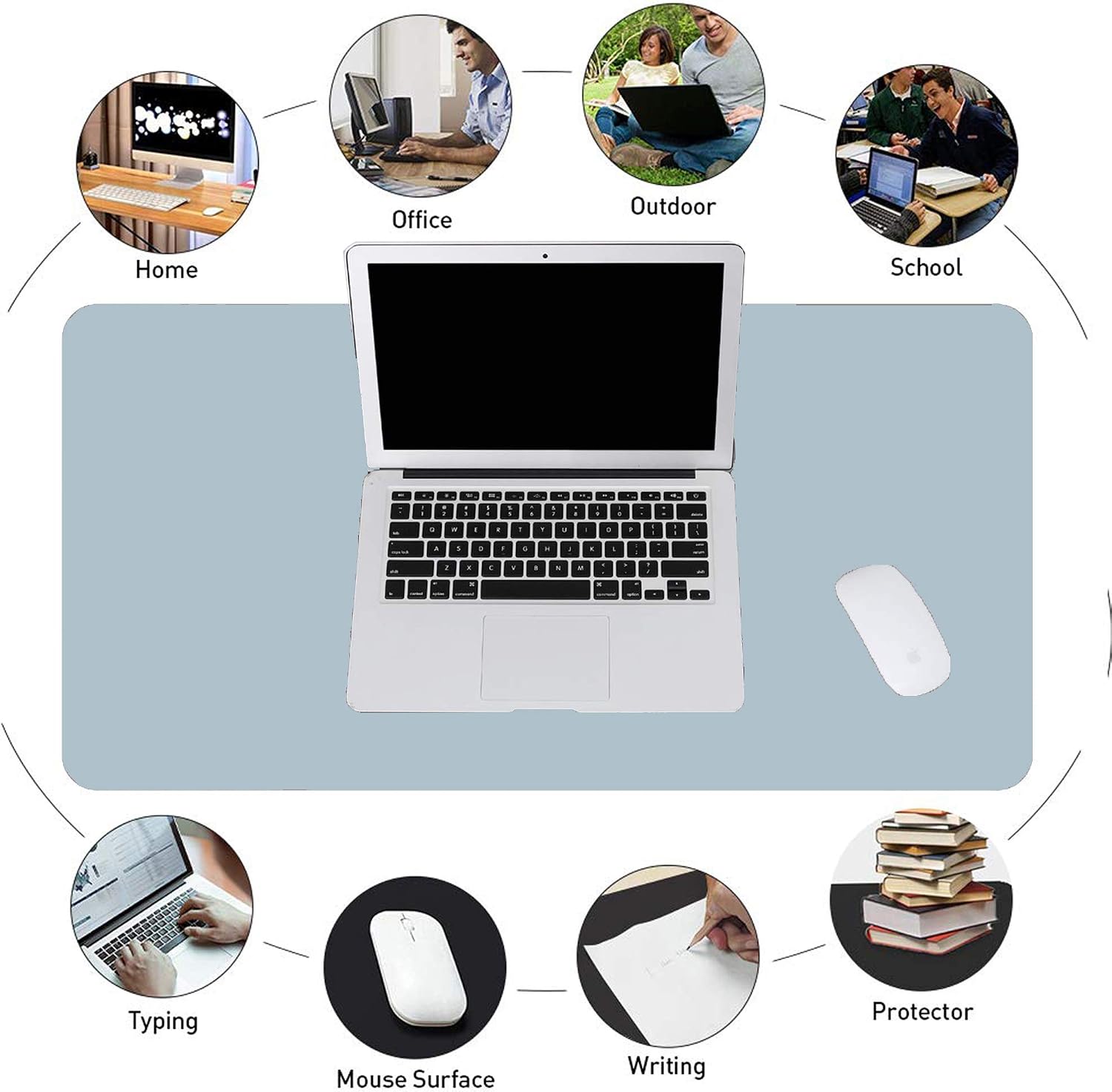 JOYIT 31.5" x 15.7" PU Leather Desk Pad Protector - Dual Sided Office Desk Mat, Non-Slip Desk Mouse Pad, Waterproof Desk Blotter Pad Keyboard mat for Desk