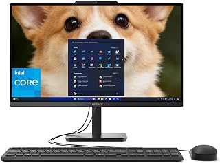 Lenovo 24" FHD All-in-One PC: Intel N100 4-Core, 8GB RAM, 512GB SSD, WiFi 6, BT 5.2, Office 365 Web, Win 11 - Onyx Black
