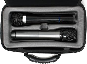 LOUDmouth Dual Wireless Microphone Case | Hard Shell Travel EVA Storage Box for Two Wireless Mics | Hardshell Carrying Case | CASE ONLY | 12.5 x 7 x 3.25