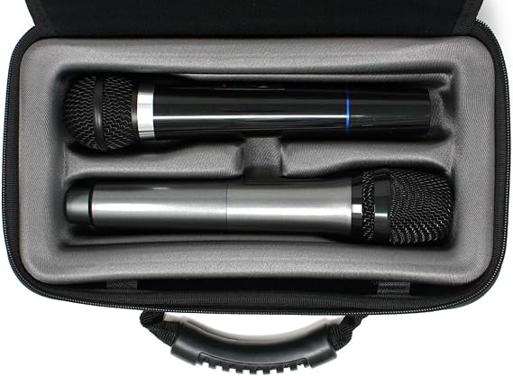 LOUDmouth Dual Wireless Microphone Case | Hard Shell Travel EVA Storage Box for Two Wireless Mics | Hardshell Carrying Case | CASE ONLY | 12.5 x 7 x 3.25