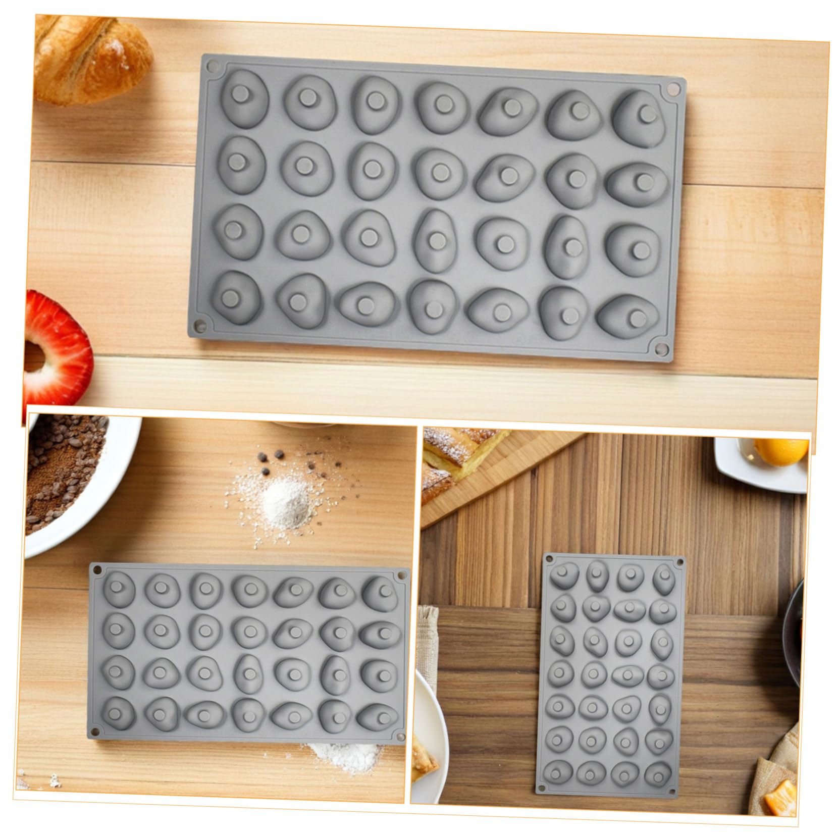 TOYANDONA 2pezzi Stampo in Silicone Per Cioccolatini Forma Di Pietra Cavità Antiaderenti Per Caramelle Al Cioccolato Gelatina Cubetti Di Ghiaccio e Dolcetti