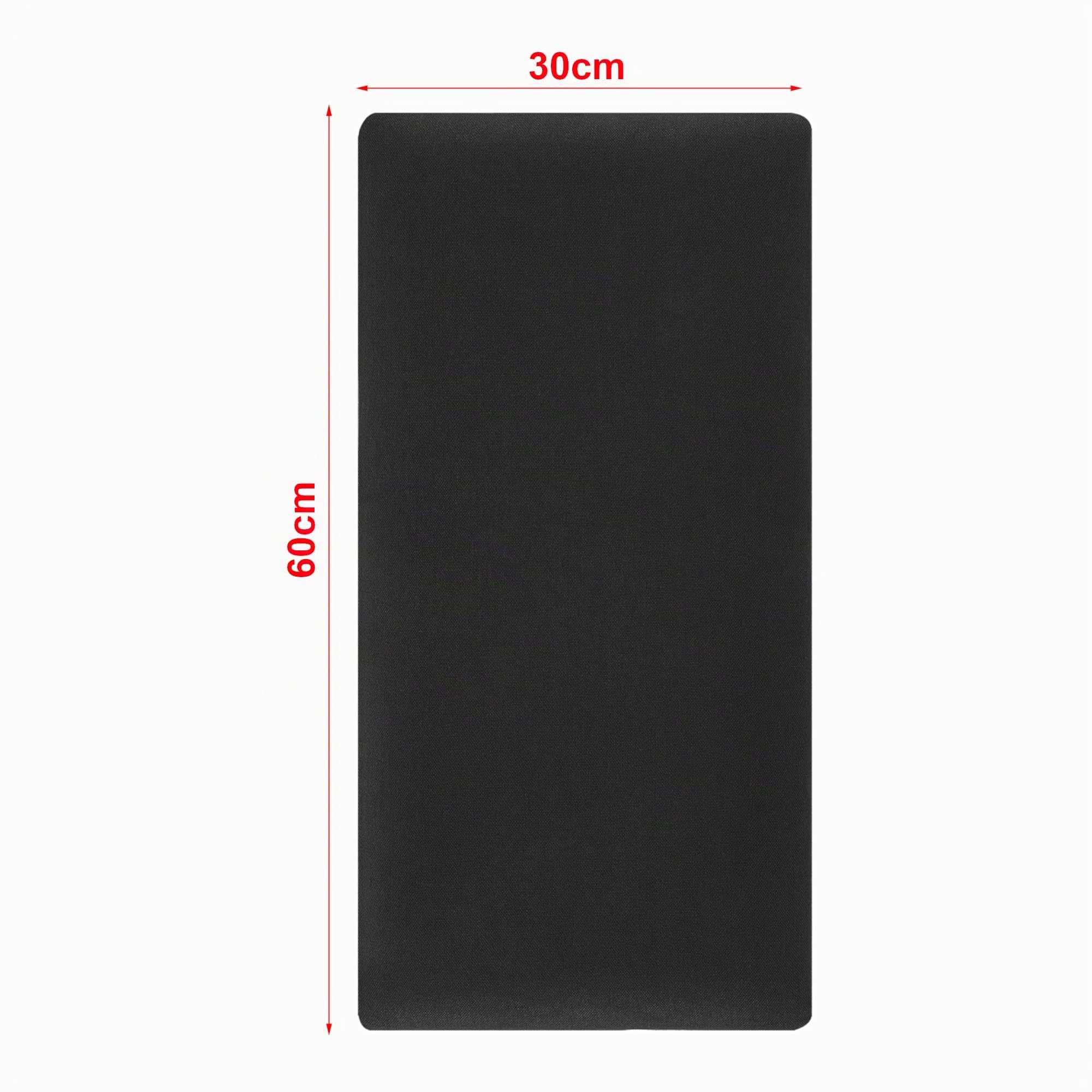 [neu.haus] Set di 3 Pannelli Murali Imbottiti Pannelli Decorativi Acustici per Parete 3 Pezzi da 60x30 cm Rivestiti in Tessuto - Nero